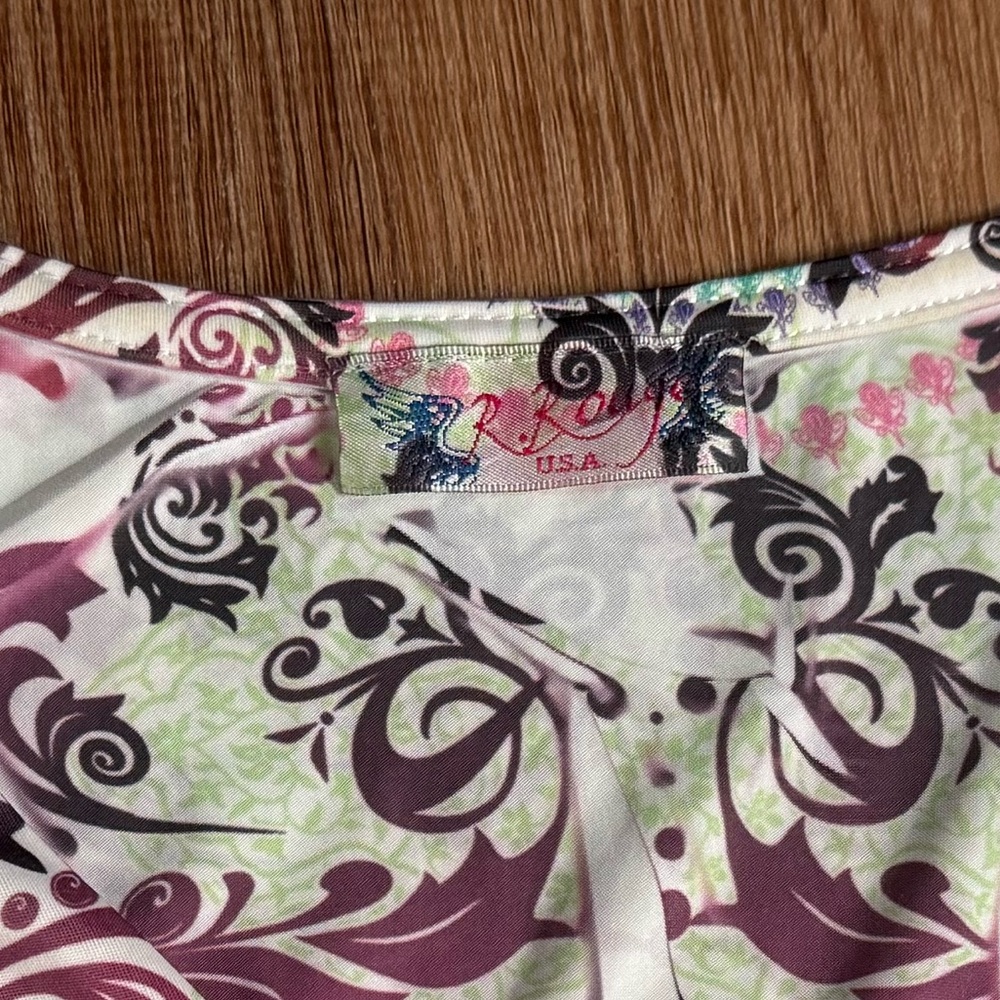 R Rouge Girls Rhinestones Boho Paisley Empire Waist Dress Juniors Size Small - Picture 4 of 7